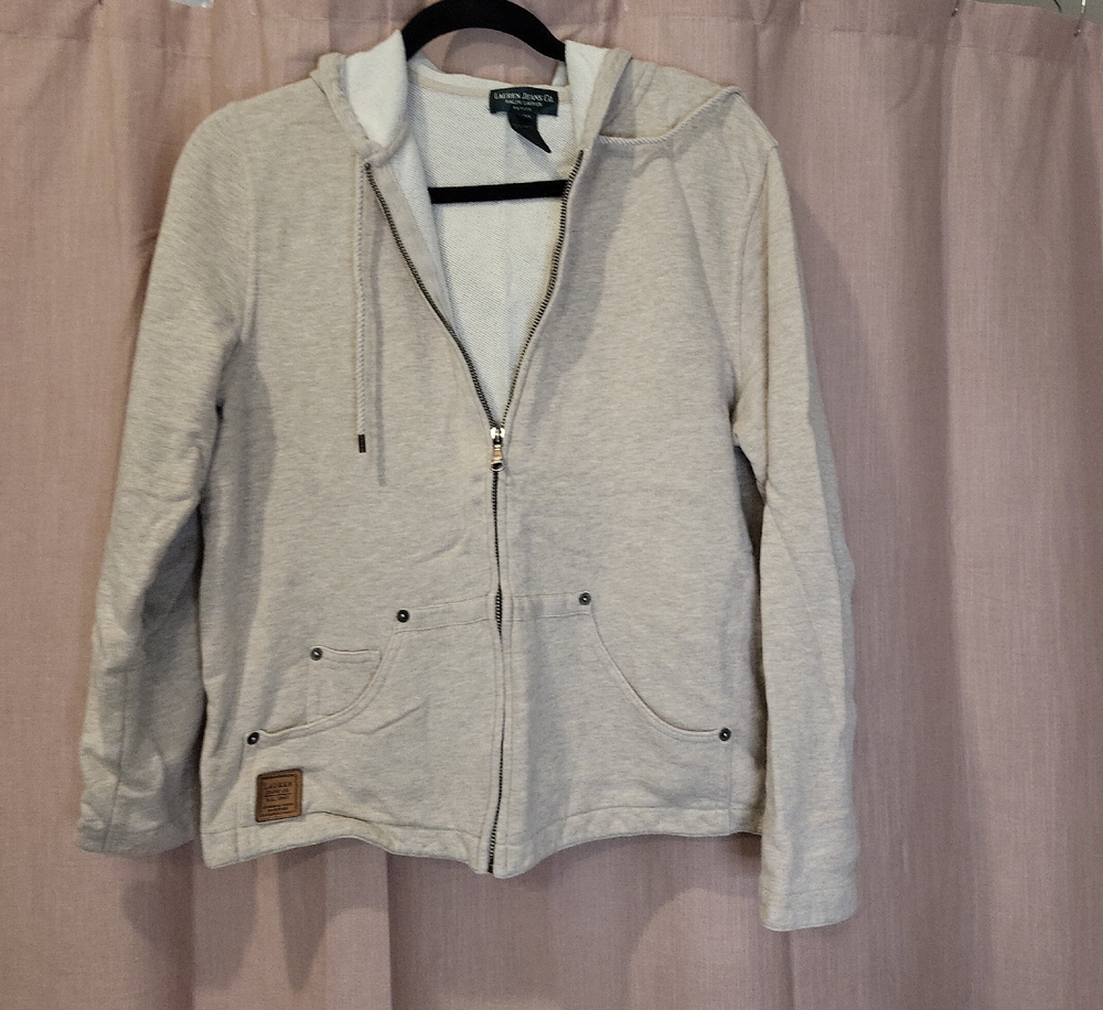 Lauren Ralph Lauren Cream Zip-Up Hoodie